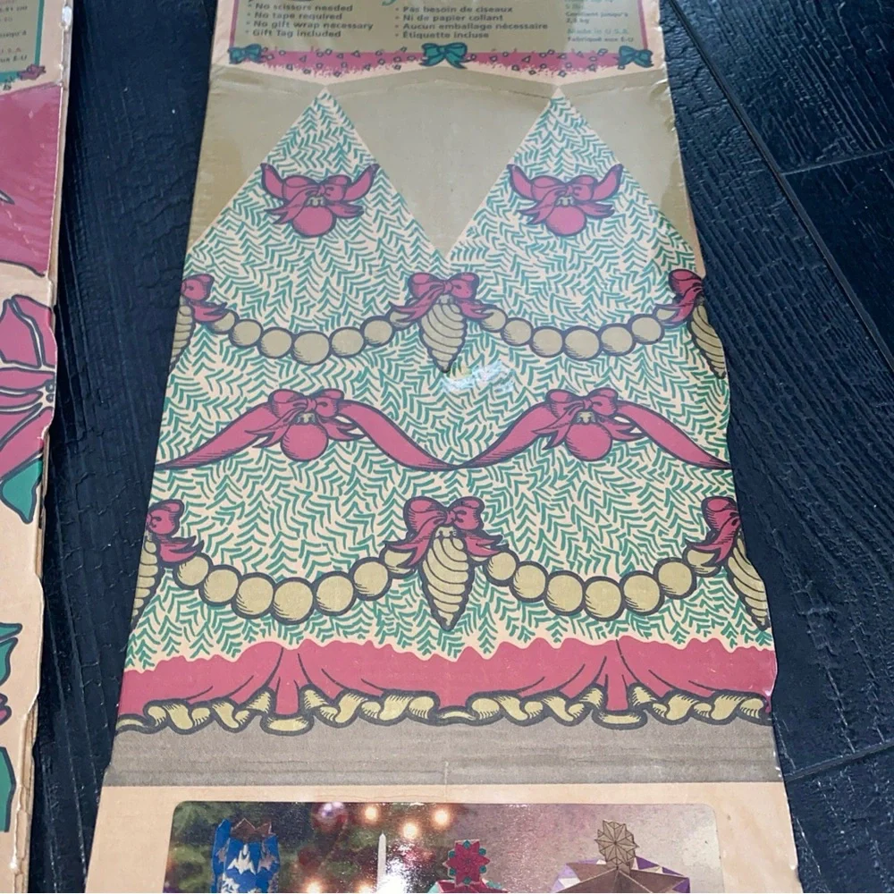 Vintage Fold N' Go Christmas Tree Poinsettia Snowflake Gift Box Lot of 3 Sealed‎